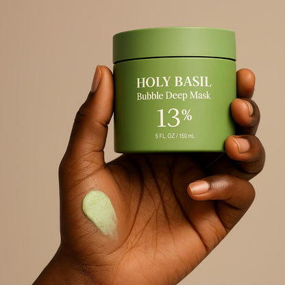 ✨ Masque Moussant Purifiant à l’Argile & Basilic Sacré 🌿🫧