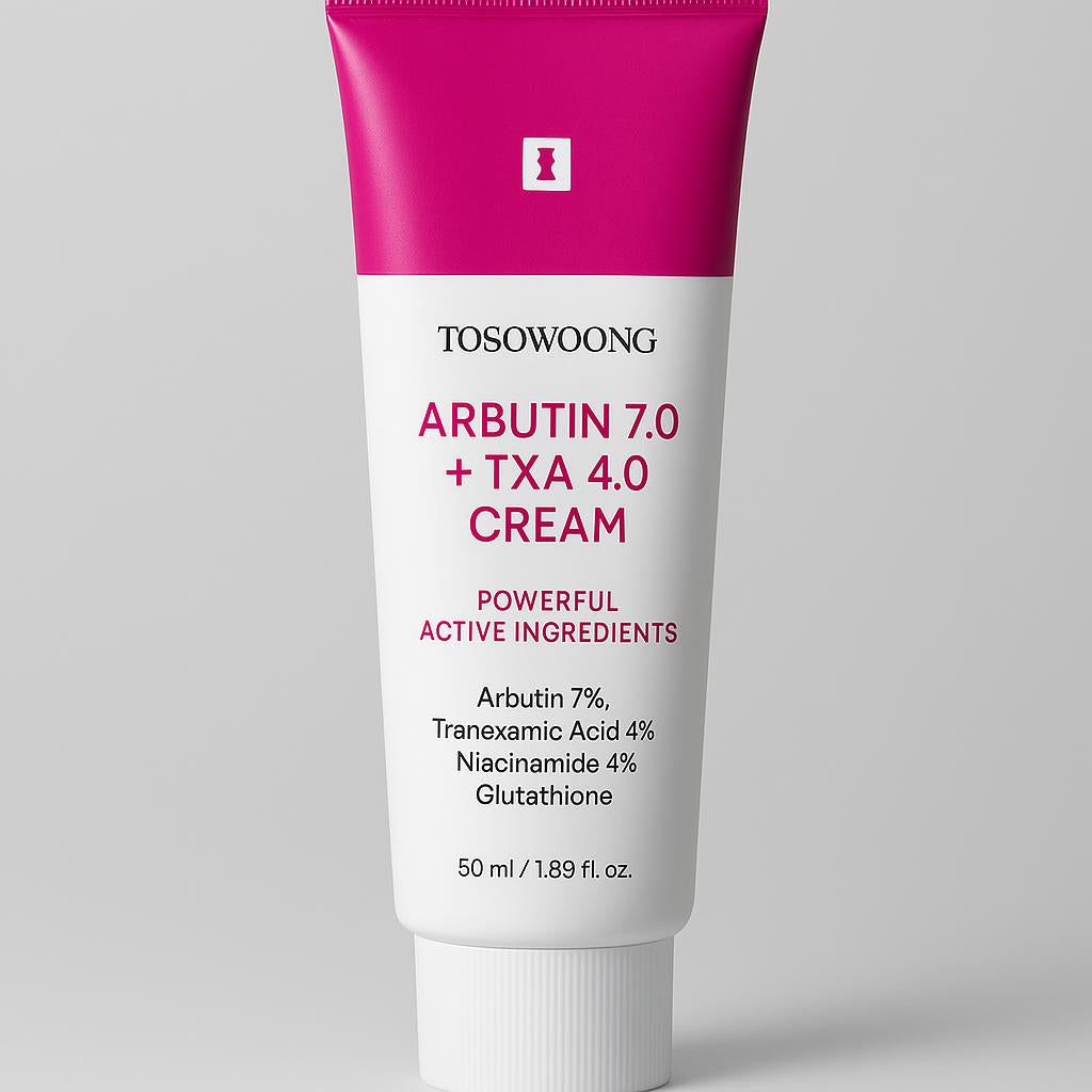 Crème Éclaircissante Tosowoong 50ml - 7% Arbutine, 4% Acide Tranexamique, Correcteur de Taches Sombres