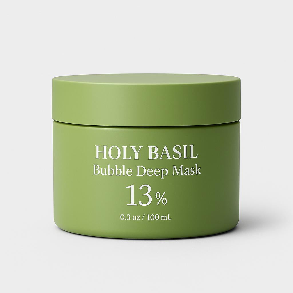 ✨ Masque Moussant Purifiant à l’Argile & Basilic Sacré 🌿🫧