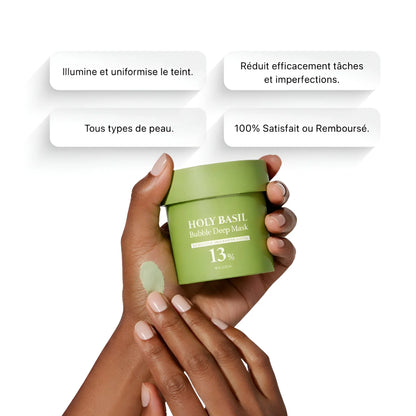 ✨ Masque Moussant Purifiant à l’Argile & Basilic Sacré 🌿🫧