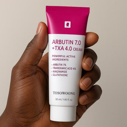 Crème Éclaircissante Tosowoong 50ml - 7% Arbutine, 4% Acide Tranexamique, Correcteur de Taches Sombres