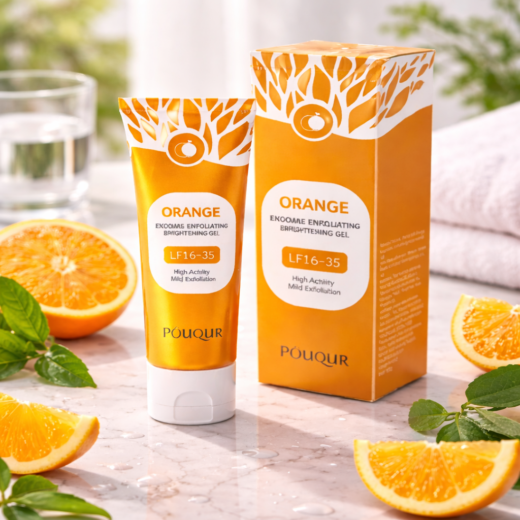 🍊 GEL ÉCLAIRCISSANT QUI ENLEVE LES IMPURETE À L’ORANGE – PEAU NETTE, DOUCE & LUMINEUSE 🌞