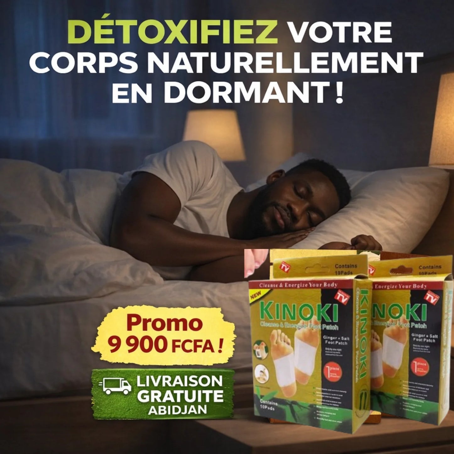🌿 Patch Kinoki Détox – Élimine les toxines pendant votre sommeil 🌙